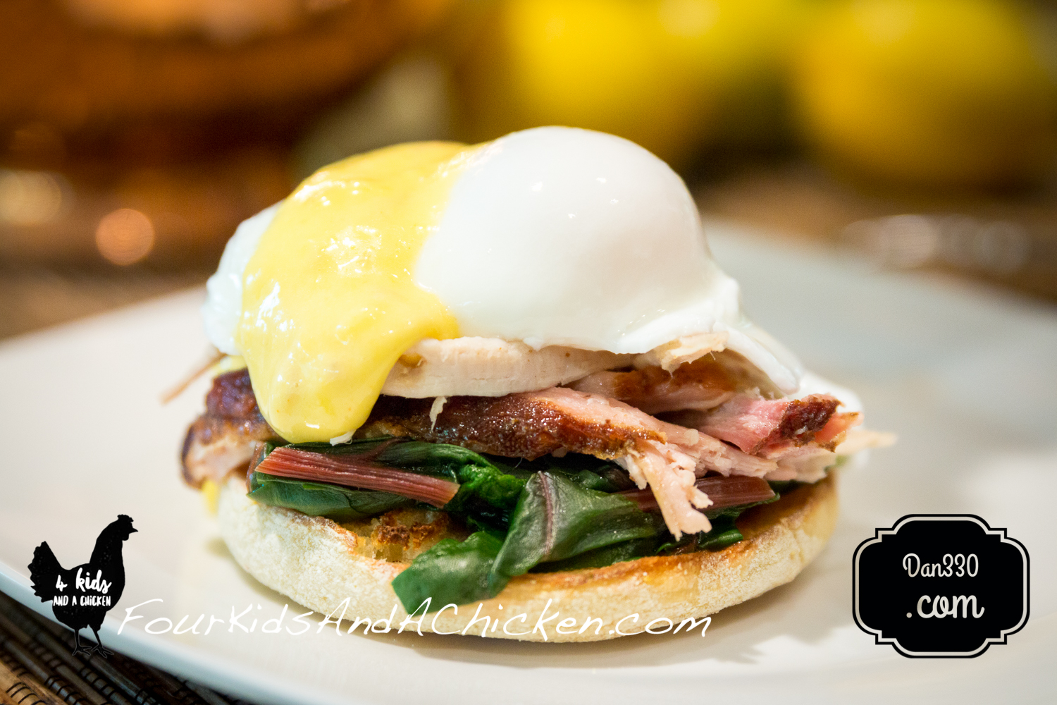 Pulled Pork Eggs Benedict Recipe - Four Kids And A Chicken